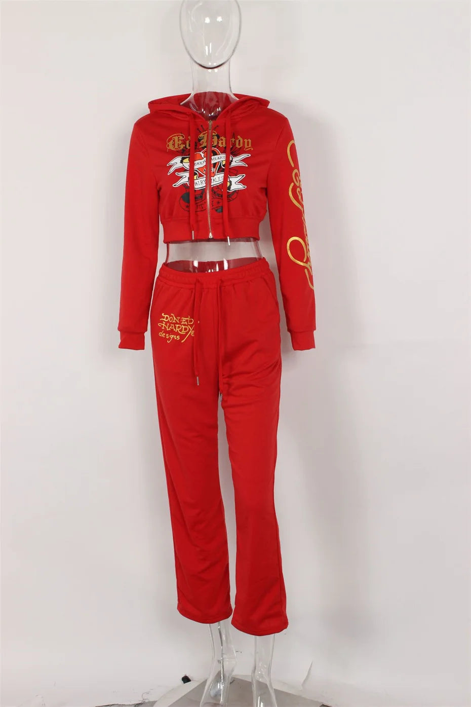 10 Bulk Items Wholesale Lots Tracksuits 2024 Printing 2 Piece Set Women Outfits Long Sleeve Zipper Hooded Jacket + Pant K12654_2-belleandkai.com