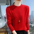 Autumn Winter Half-High-Necked Mink Cashmere Sweater Women's Pullover Loose Large Size Knitted Bottoming Shirt Thickened Warm-belleandkai.com