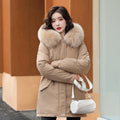 Women Parka Fashion Long Coat Wool Liner Hooded Parkas 2023 New Winter Jacket Slim with Fur Collar Warm Snow Wear Padded Clothes-belleandkai.com