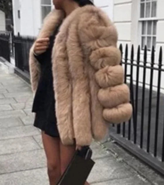 2024 Autumn Winter Female Korean Fashion Long Faux Fur Jacket Women Coats Loose Casual Warm Long Sleeve Outerwears Overcoat-belleandkai.com