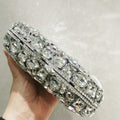 WHTUOHENLarge Silver Stones Wedding Dress Purses Women Bridal Crystal Handbags Rhinestone Party Prom Evening Clutches Minaudiere-belleandkai.com