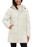 TACVASEN Winter Quilted Duck Feather Down Jackets Womens Padded Puffer Warm Hooded Long Coats Thermal Waterproof Thick Outerwear-belleandkai.com
