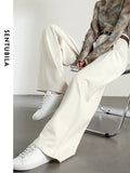 High Waist Baggy Pant Women Full Length Straight Loose Casual Trousers Spring Elegant Wide Leg Pant-belleandkai.com