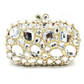 WHTUOHENLarge Silver Stones Wedding Dress Purses Women Bridal Crystal Handbags Rhinestone Party Prom Evening Clutches Minaudiere-belleandkai.com
