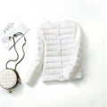 2023 New Arrivals Autumn Winter Warm Women White Duck Down Slim Jackets Female Fashion Ultra Lightweight Packable Puffer Coats-belleandkai.com