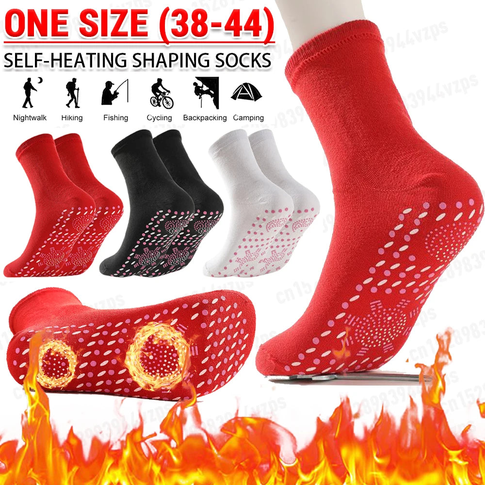 1-3Pair Self Heating Socks Winter Skiing Warm Socks Pain Relief Whole Foot One Size Socks Tourmaline Cold-Resistant for Winter-belleandkai.com