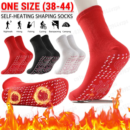 1-3Pair Self Heating Socks Winter Skiing Warm Socks Pain Relief Whole Foot One Size Socks Tourmaline Cold-Resistant for Winter-belleandkai.com
