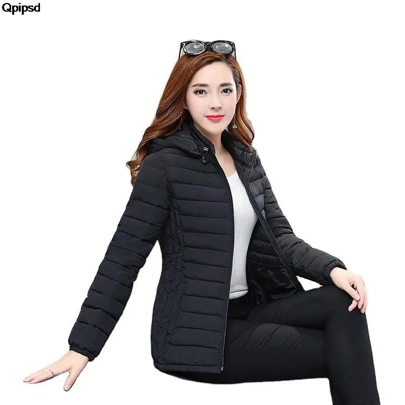 2025 New Women's Parkas lady Winter Thickened Slim Warm Jackets Female Hooded Parkas Women Cotton Padded Jacket Ultralight Coat-belleandkai.com