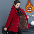 Corduroy Winter Coat Women Puffer Jacket Winter New Korean Style Long Ladies Over-the-knee Cotton Padded Jacket Keep Warm-belleandkai.com