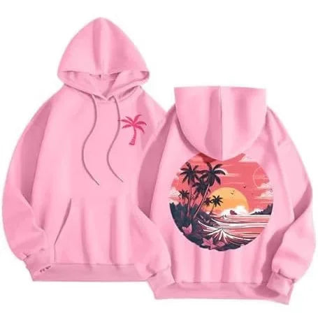Fashionable Sporty Hoodie Casual Shoulder-Length Sleeve Printed Comfortable Polyester Women's Sweatshirt Trendy Streetwear-belleandkai.com