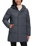 TACVASEN Winter Quilted Duck Feather Down Jackets Womens Padded Puffer Warm Hooded Long Coats Thermal Waterproof Thick Outerwear-belleandkai.com