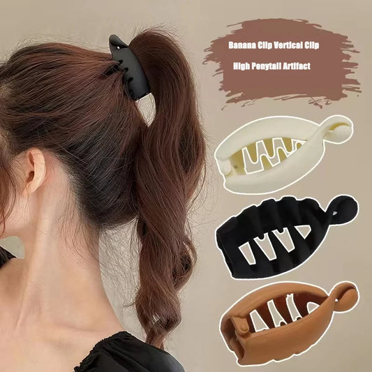 Colourful High Ponytail Banana Hair Clip Women's Back of the Head Shark Scratch Clip Fashion Simple Versatile Hair Accessories-belleandkai.com