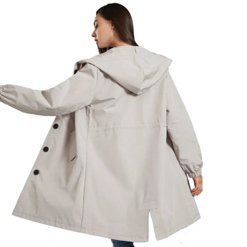 Fahsyee Raincoat Women, Rain Jacket Waterproof Raincoat Hooded Windbreaker Outdoor Long Active-belleandkai.com