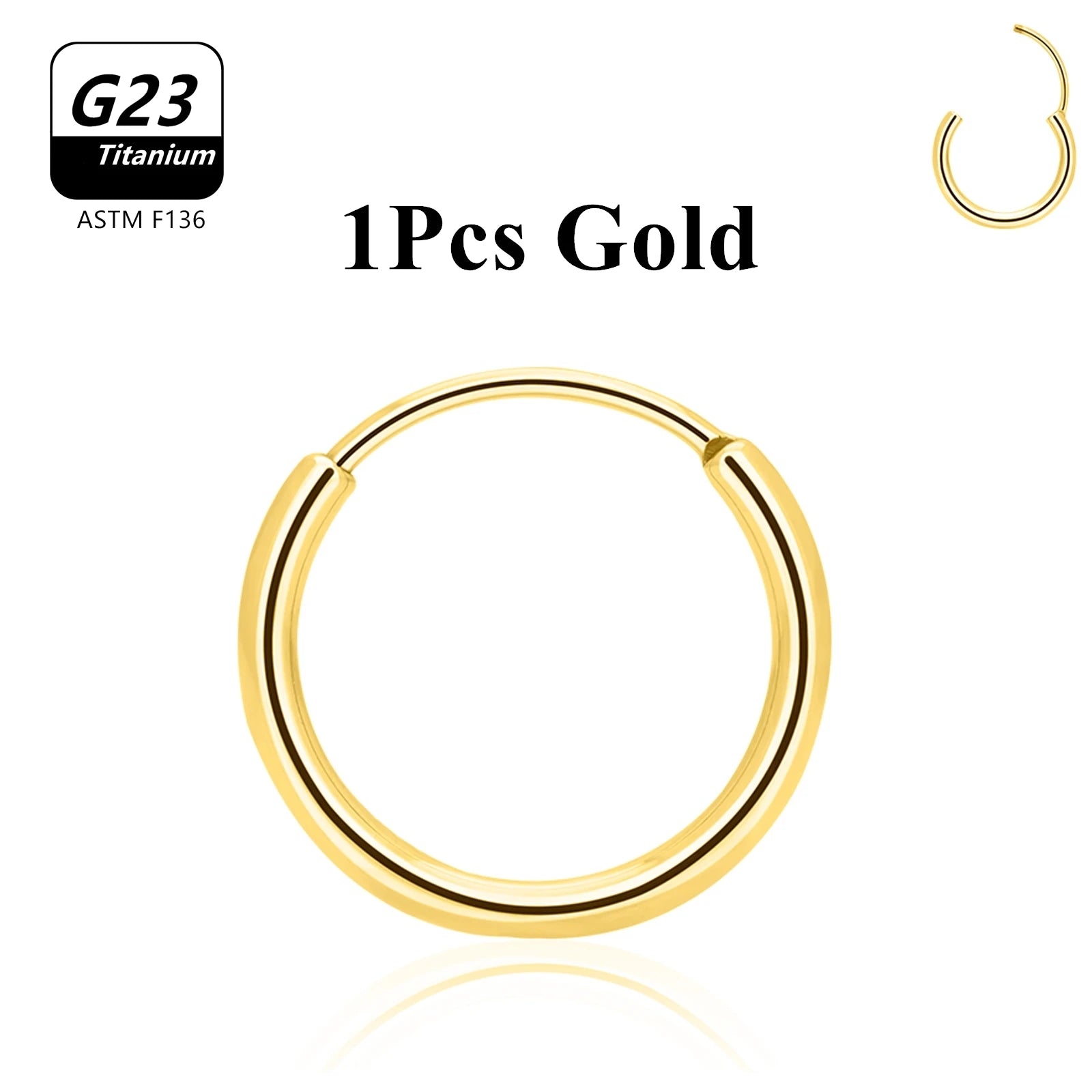 1/10pcs G23 Titanium Hoop Earring For Women Piercing Nose Ring ASTM F136 Body Jewelry Accessories Wholesale 2024 New-belleandkai.com
