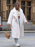 ZADORIN Winter Long Brown Teddy Coat Woman Oversized Lapel Lamb Fur Faux Fur Coat Chic Thick Warm Fur Jacket Woman Clothes Coats-belleandkai.com
