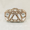 WHTUOHENLarge Silver Stones Wedding Dress Purses Women Bridal Crystal Handbags Rhinestone Party Prom Evening Clutches Minaudiere-belleandkai.com