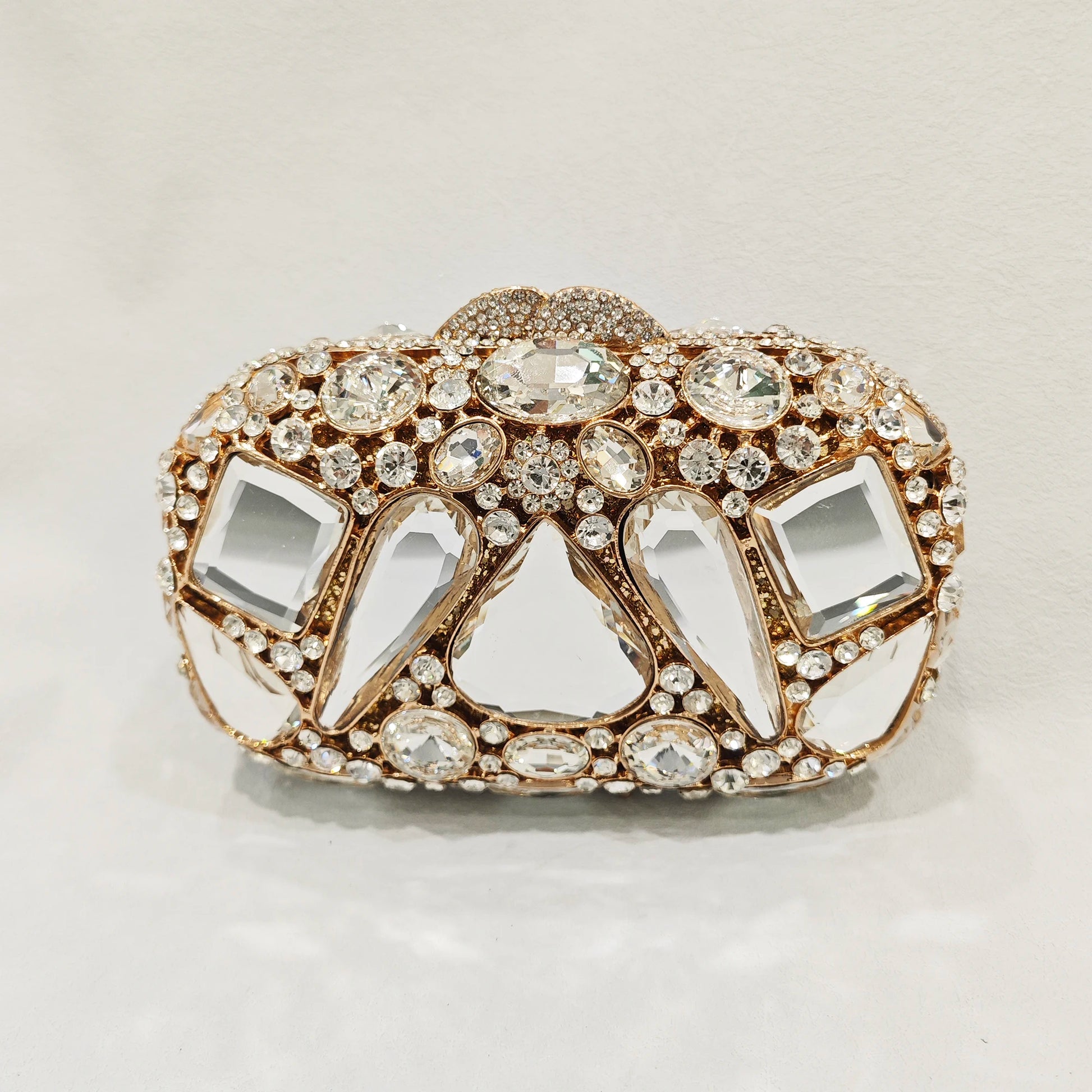 WHTUOHENLarge Silver Stones Wedding Dress Purses Women Bridal Crystal Handbags Rhinestone Party Prom Evening Clutches Minaudiere-belleandkai.com