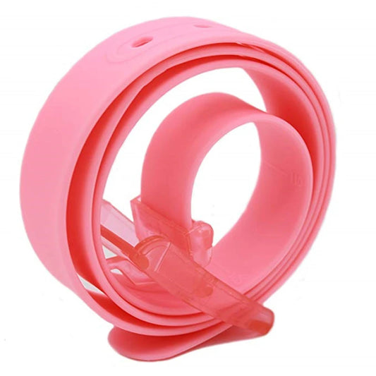 New Eco-friendly Plastic Belt Unisex Silicone Rubber Belt Korean Style Smooth Buckle for Women Men Unisex Candy Colors 4 Colors-belleandkai.com