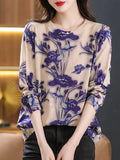 Amax luluE Summer Knitwear Womens Fashion Loose Printed Sweaters Ladies Luxury Leisure Floral Pullover Vintage Elegant Jumpers-belleandkai.com