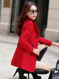 New Autumn Winter Woolen Coat Women Slim Double Breasted Medium Long Wool Blend Warm Female Overcoat Winter Coat Jacket-belleandkai.com