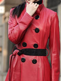 Mauroicardi Spring Autumn Extra Long Soft Pu Leather Trench Coat for Women Sashes Double Breasted Elegant Luxury Chic Overcoat-belleandkai.com