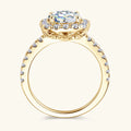 Anziw Real 2CT 8mm Round Moissanite Square Ring 925 Sterling Silver Luxury Brilliant Diamond Wedding Finger Rings Band For Women-belleandkai.com