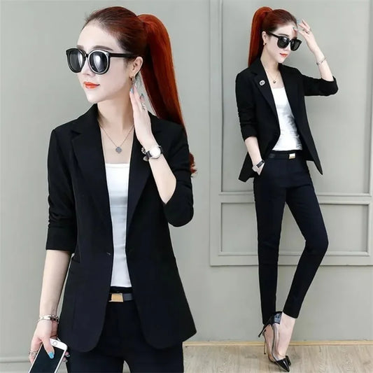 Fashionable Short Women's Blazer Jacket Thin Stylish Spring 2024 New Arrival Polyester Fiber High End Formal Top Trendy-belleandkai.com