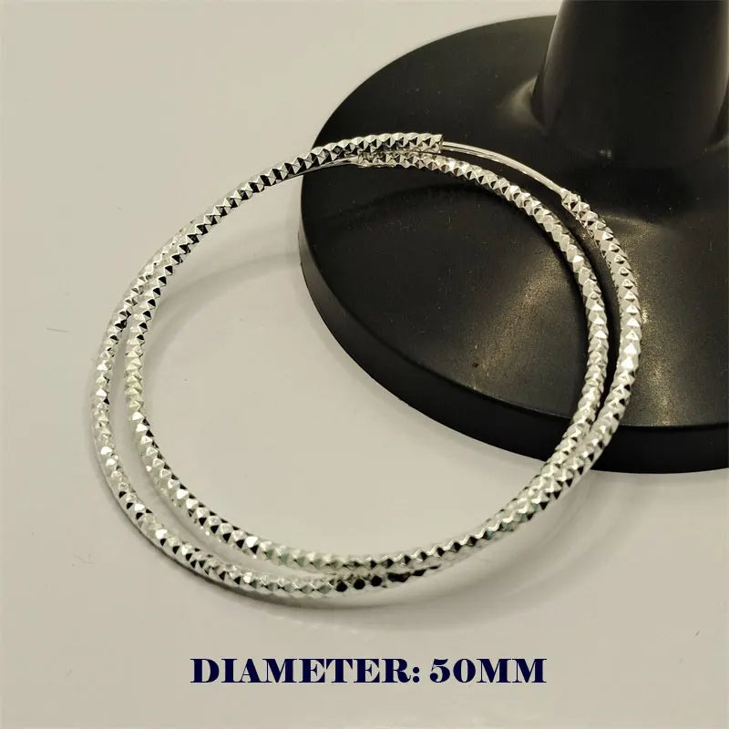 Somilia -925 Sterling Silver Round Earrings for Women Large Circle Piercing Rose Gold Hoop Earring Dropship Suppliers With Gife-belleandkai.com