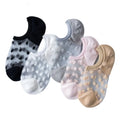 5 Pairs Women Polka Dot Patterned Socks Fashionable Versatile Trendy Creative Socks Comfortable Breathable Casual Short Socks-belleandkai.com