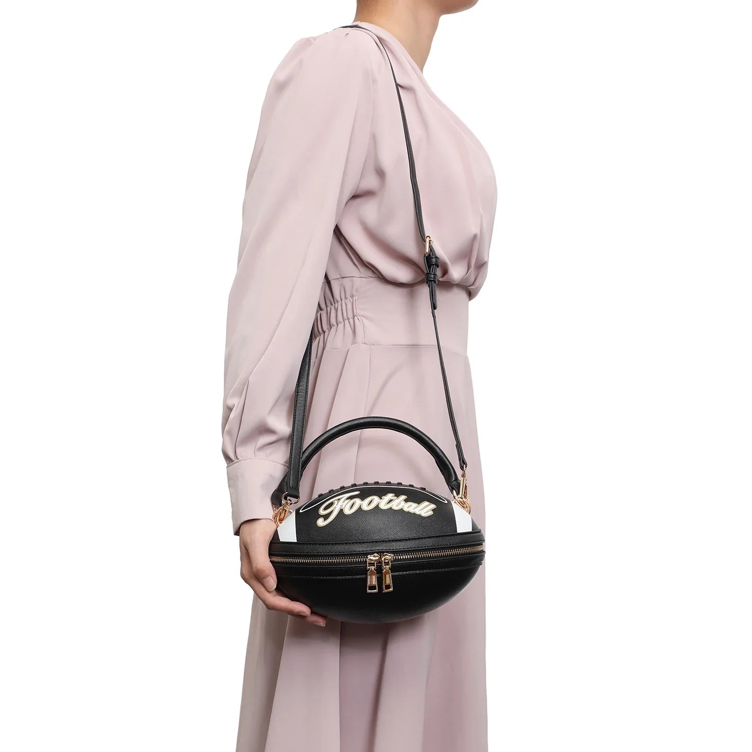 Fashion American Football Style Crossbody Bag for Women Girl’s Shoulder Bags Rugby Style Purses Designer Ball Novelty Handbags-belleandkai.com