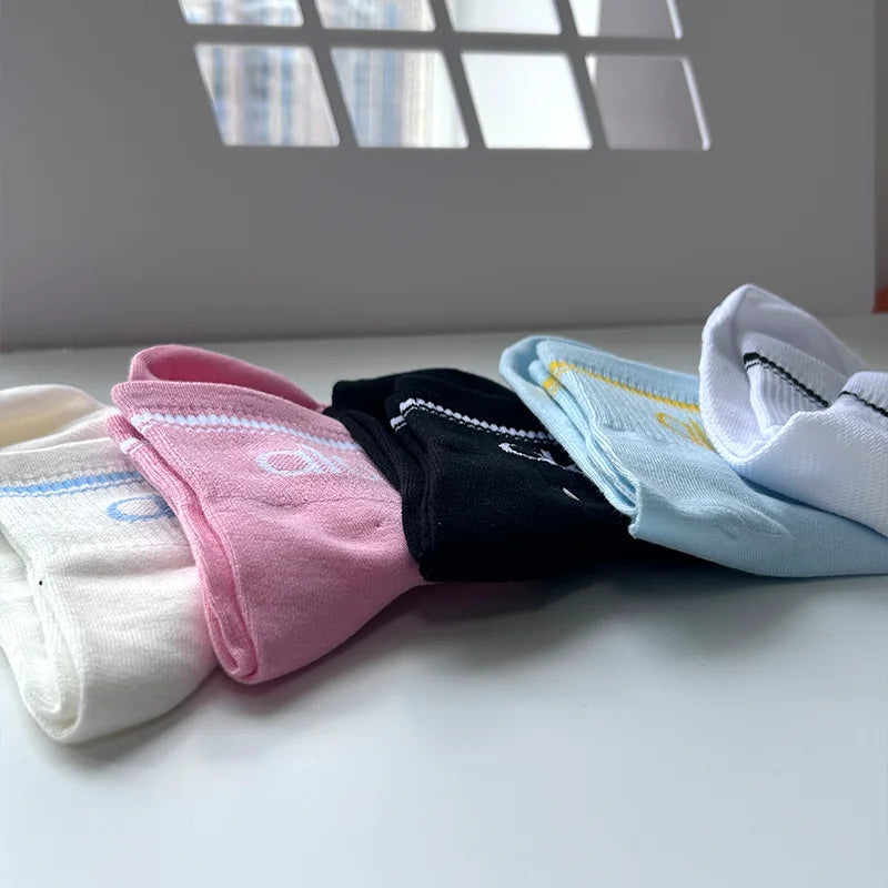 1/3/5 Pairs A* Mid Tube Yoga Socks Premium Cotton Unisex Breathable Comfortable Fitness Socks Set for Yoga Gym Sports All Season-belleandkai.com