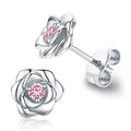 CAOSHI Dainty Flower Stud Earrings for Women Delicate Ear Studs for Daily Life Brilliant Zirconia Accessories for Engagement-belleandkai.com