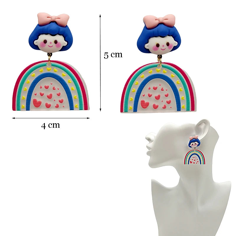 Top Sale Fashion Colourful Dangle Earrings for Women Accessories Stud Earring Y2K Pendientes New In Resin Earings-belleandkai.com