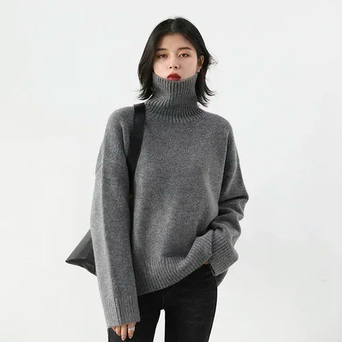 Women's Sweater Autumn Winter New  Clothes for Women Warm Solid-belleandkai.com