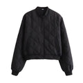 TRAF 2025 Women's Fashion Bomber Jacket Autumn Winter Short Parka Coat Vintage Long Sleeve Streetwear Casual New In Jackets-belleandkai.com