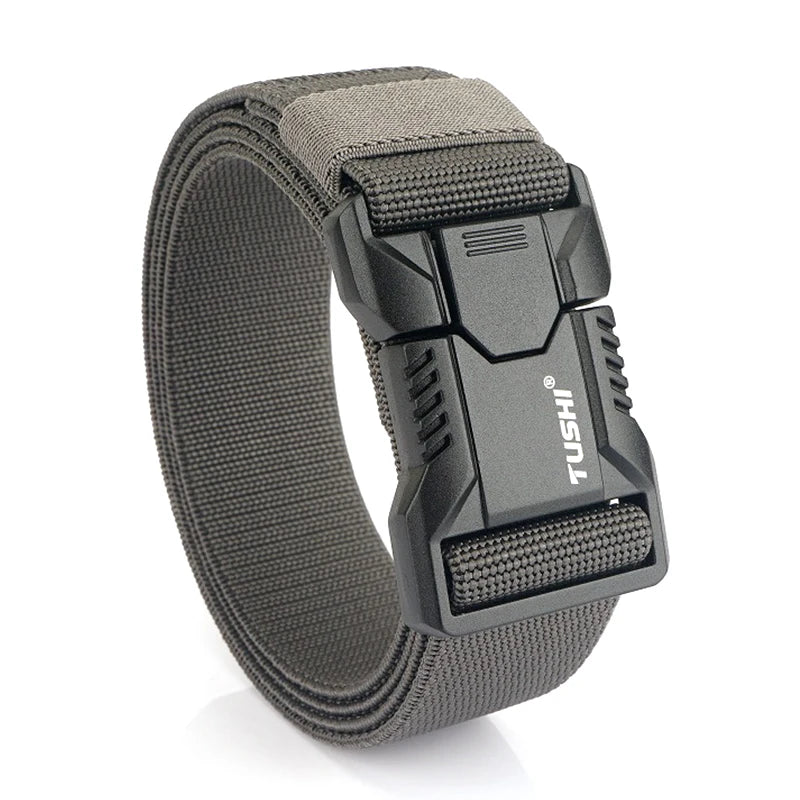 VATLTY New Tactical Outdoor Belt for Men and Women Aluminum Alloy Buckle Quick Release Elastic Belt Casual Belt Jeans Waistband-belleandkai.com
