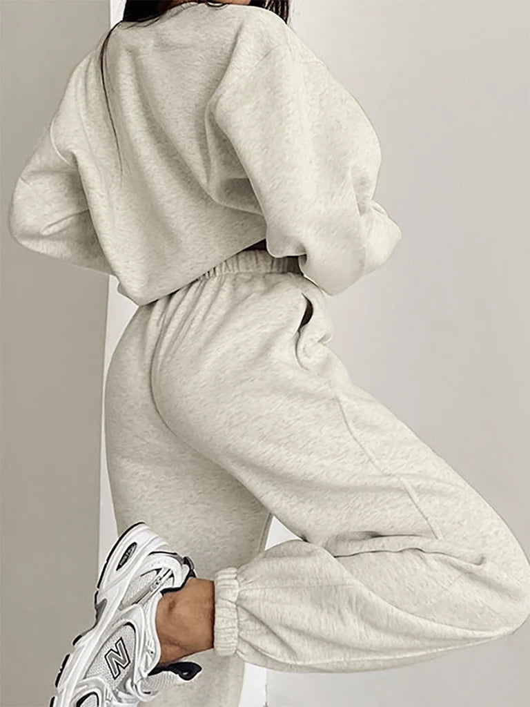 COUTUDI Women Hooded Set 2 Pieces Winter Fashion Tracksuit Suit Oversized Casual Hoody Pullovers Long Pant Sets Women Sportwears-belleandkai.com