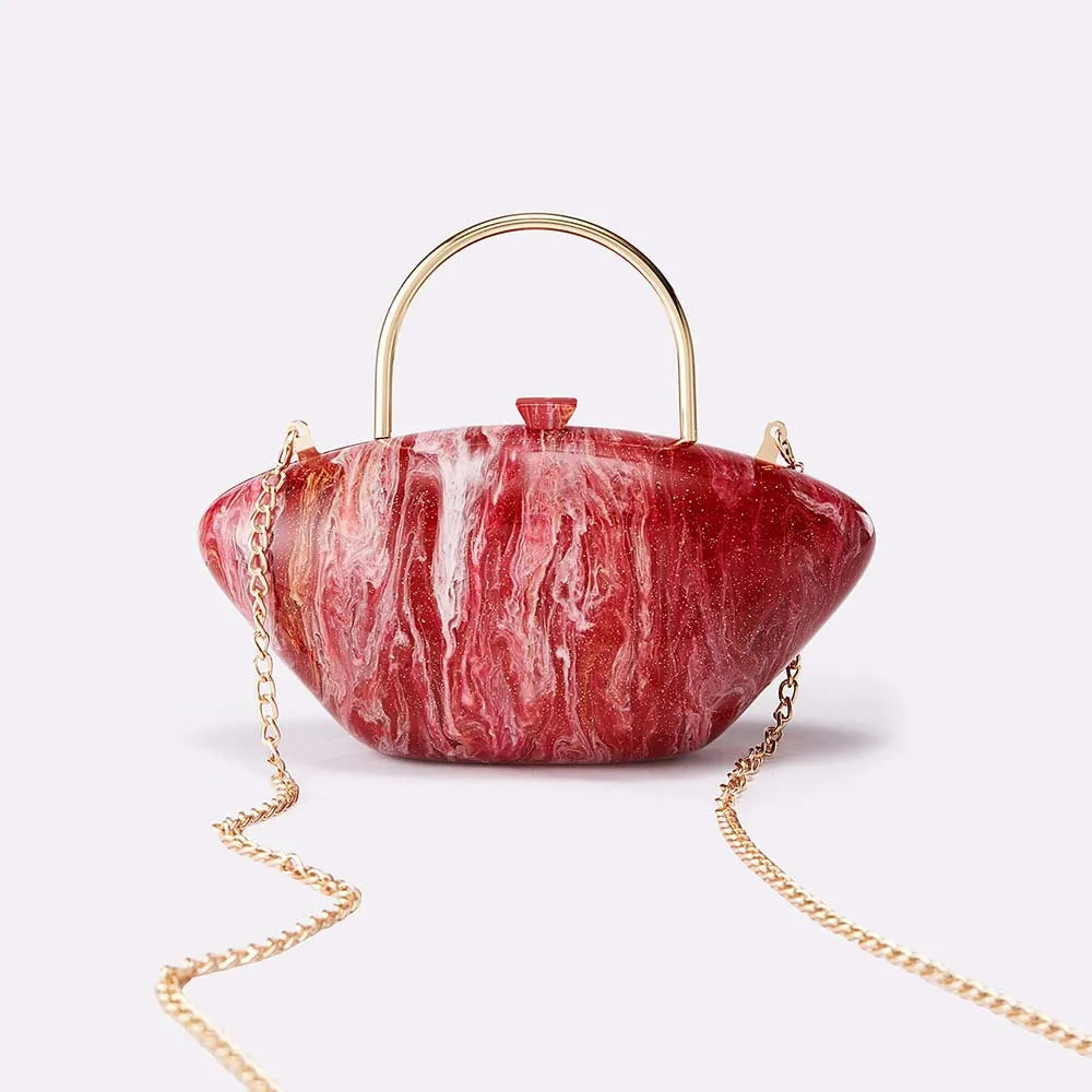 Acrylic women's elegant banquet bag, fashionable, compact and exquisite handbag, wedding evening dress bag, diagonal cross bag-belleandkai.com