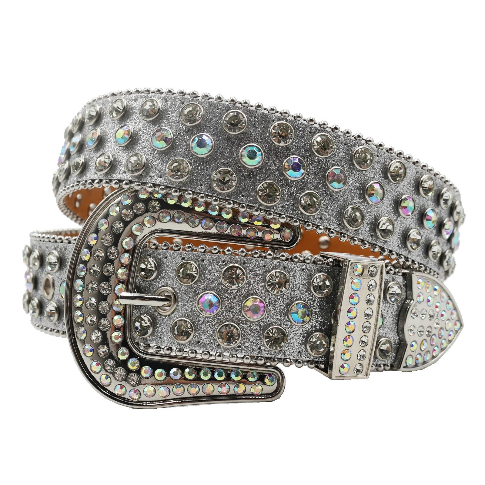 Skull Rhinestone Belts For Women Men Y2K Leather Strap Crystal Studded Western Cowgirl Cowboy Diamond Bling Bling Belt-belleandkai.com
