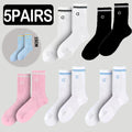 5 Pairs A* Premium Cotton Breathable Comfy Mid-Tube Unisex Socks for Sports Yoga Fitness All Season Pure White Couple Matching-belleandkai.com