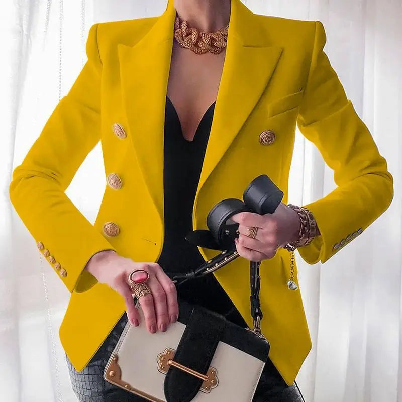 Black Blazers Women 2025 Single-button Outwear All-match Long Sleeve Coat Female Slim Solid Jacket Lady Office Work Suit Vestido-belleandkai.com