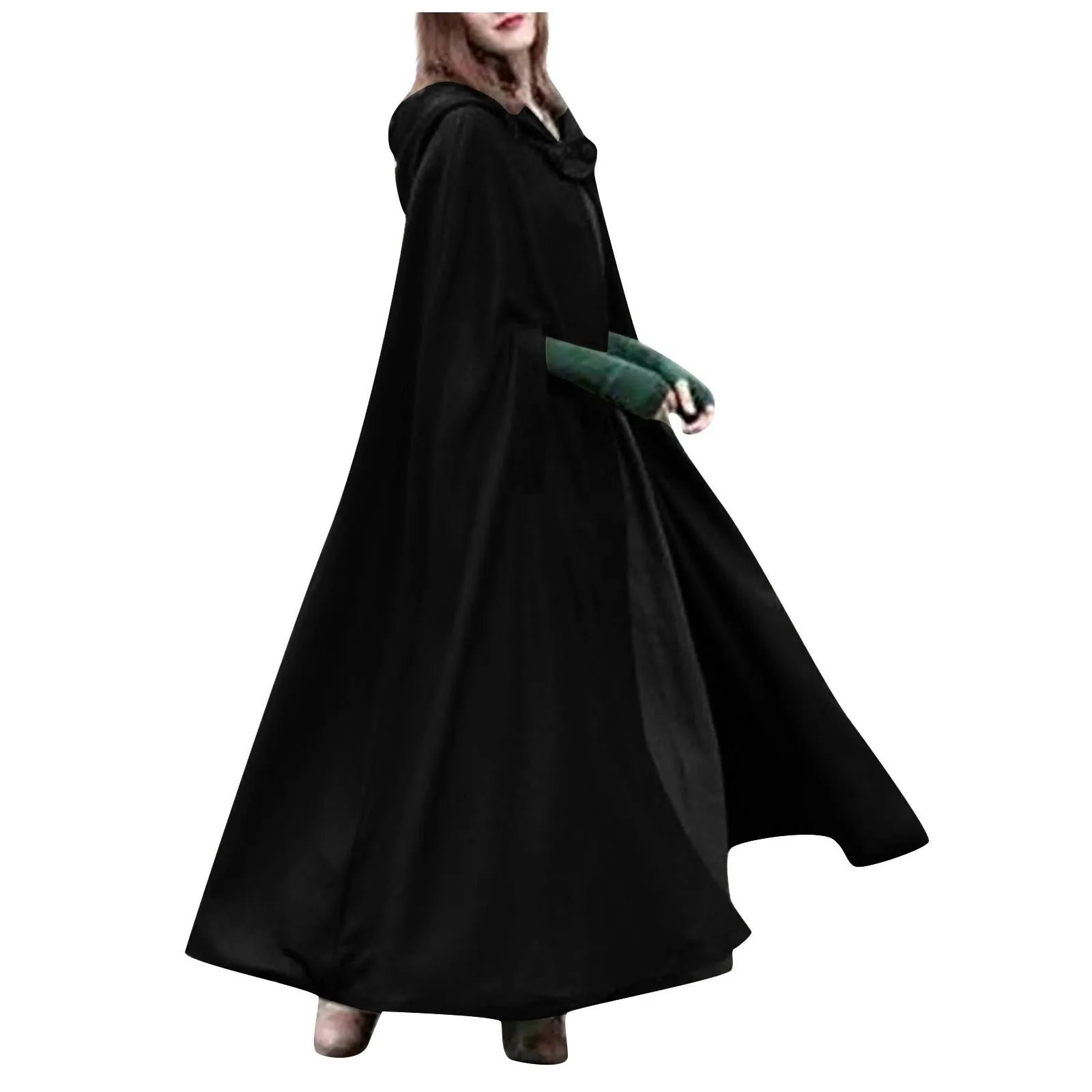 Winter Cloak Hooded Trench Coat Women Gothic Cape Women Trench Coat Open Front Cardigan Jacket Coat Cape Cloak Poncho Plus-belleandkai.com