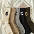 5 Pairs/Lot Socks Women's Cotton Print Short Ankle Set White Sports Cycling Running Compression Summer Breathable-belleandkai.com