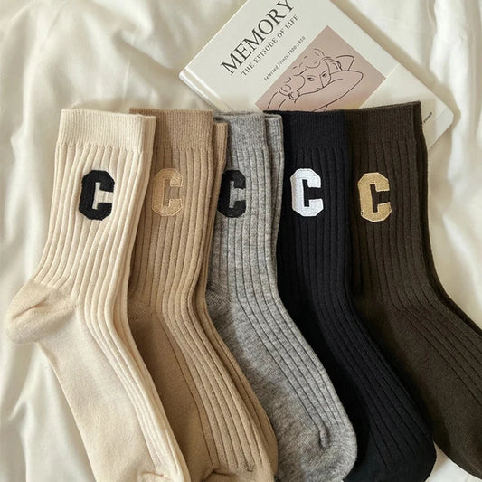 5 Pairs/Lot Socks Women's Cotton Print Short Ankle Set White Sports Cycling Running Compression Summer Breathable-belleandkai.com
