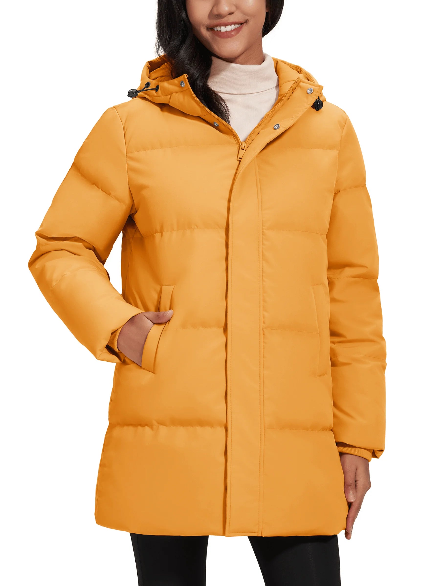TACVASEN Winter Quilted Duck Feather Down Jackets Womens Padded Puffer Warm Hooded Long Coats Thermal Waterproof Thick Outerwear-belleandkai.com