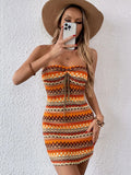 New Women's Dresses Multicolor Summer Fashion Lace-up Casual Slim Dress Sexy Off Shoulder Backless Casual Slim Elegant Dresses-belleandkai.com