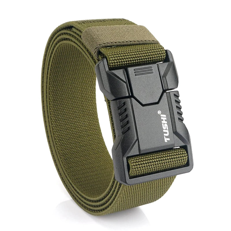 VATLTY New Tactical Outdoor Belt for Men and Women Aluminum Alloy Buckle Quick Release Elastic Belt Casual Belt Jeans Waistband-belleandkai.com