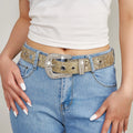 Stylish Rhinestone Western Cowgirl Style Y2K Belt Sparking Pu Leather BB Belts Jeans Dress Accessories For Women-belleandkai.com