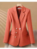 2024 Fashion Women's Blazers Autumn New Coats Jackets Long Sleeve Single Button Casual Outerwears Female Clothing Coat-belleandkai.com