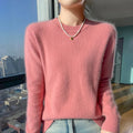 Autumn Winter Half-High-Necked Mink Cashmere Sweater Women's Pullover Loose Large Size Knitted Bottoming Shirt Thickened Warm-belleandkai.com
